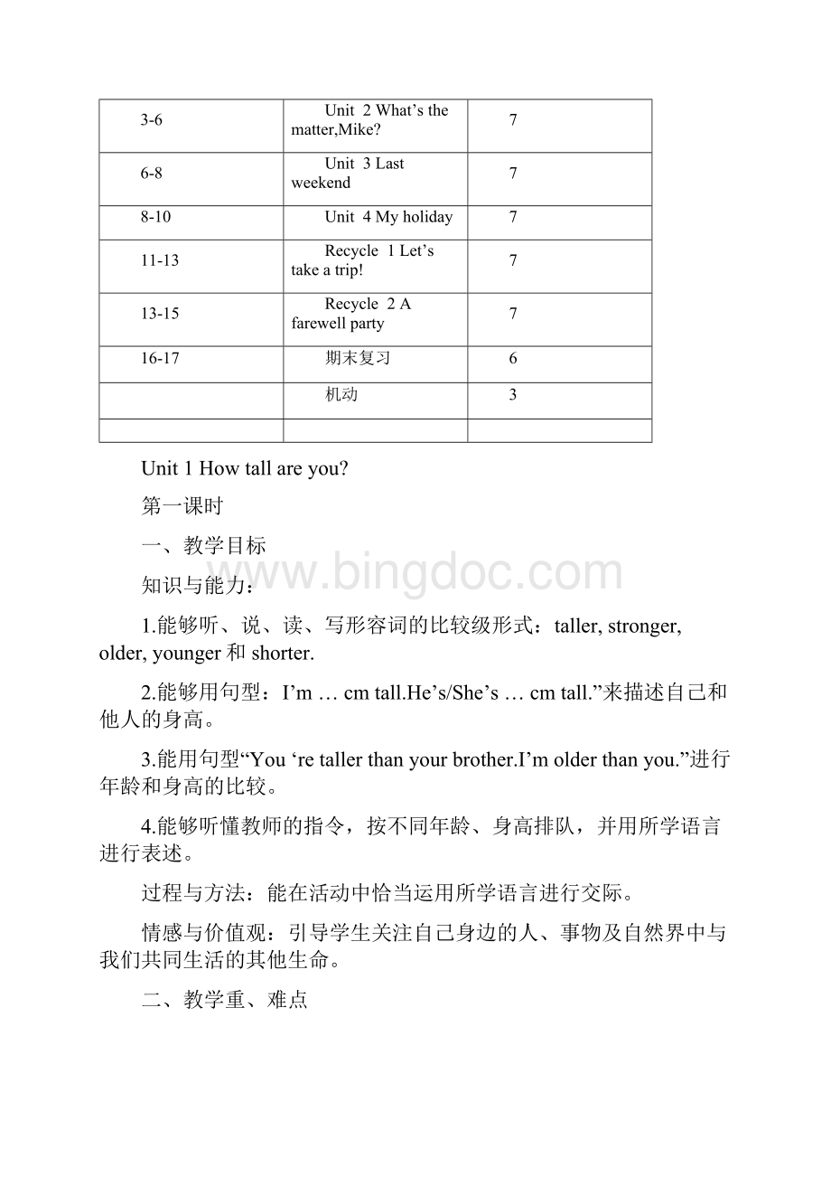 学年度最新精编pep六年级下册英语教案全册.docx_第3页