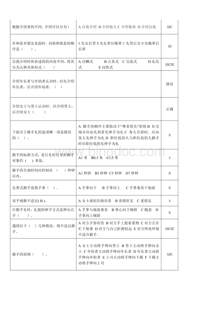 天津电大一体化课《社交礼仪》复习题答案.doc_第2页