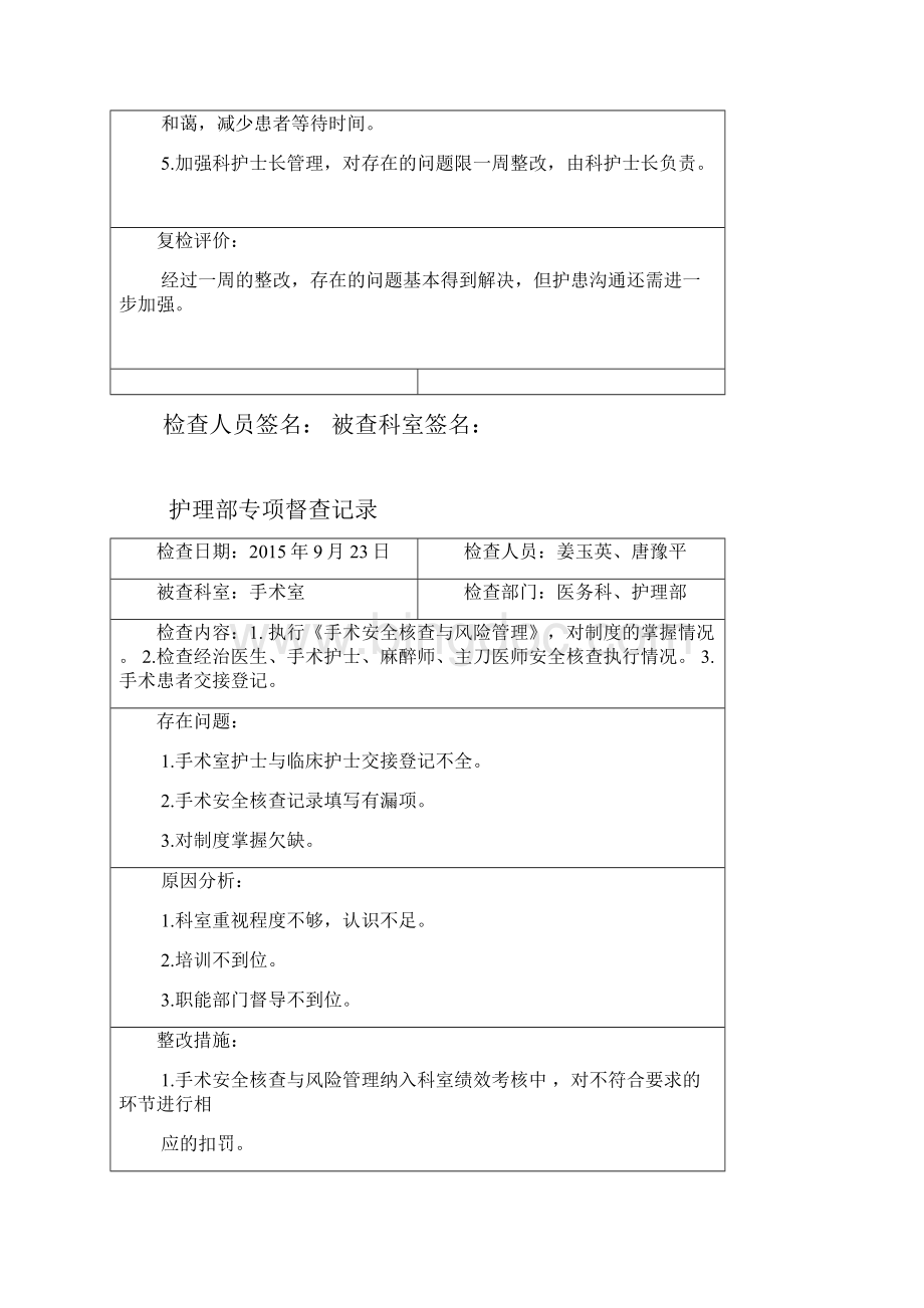 护理部专项督查记录Word下载.docx_第3页