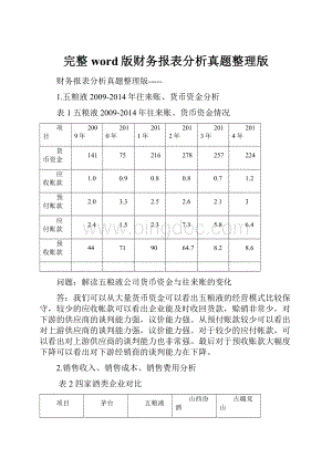 完整word版财务报表分析真题整理版.docx