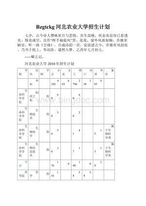 Bzgtckg河北农业大学招生计划.docx