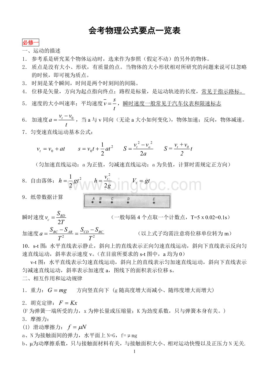 高二会考物理公式一览表(全面).doc_第1页