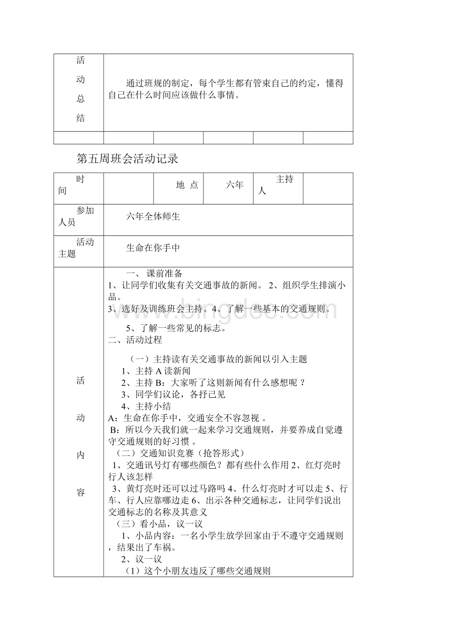 完整word版六年级班会活动记录.docx_第3页