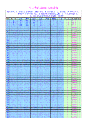 学生成绩自动分析表.xls