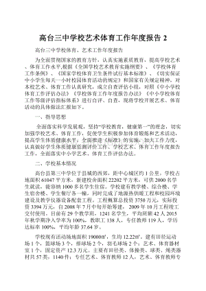 高台三中学校艺术体育工作年度报告2.docx