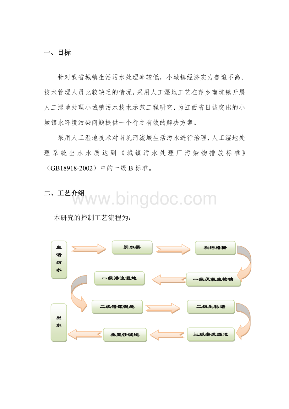 人工湿地工艺流程和实验方案Word文件下载.doc_第1页