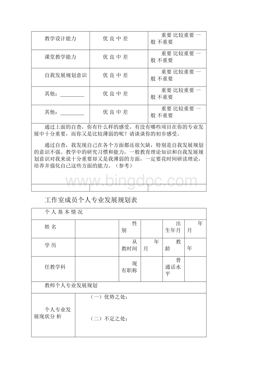 名师工作室成员个人专业发展规划表.docx_第3页