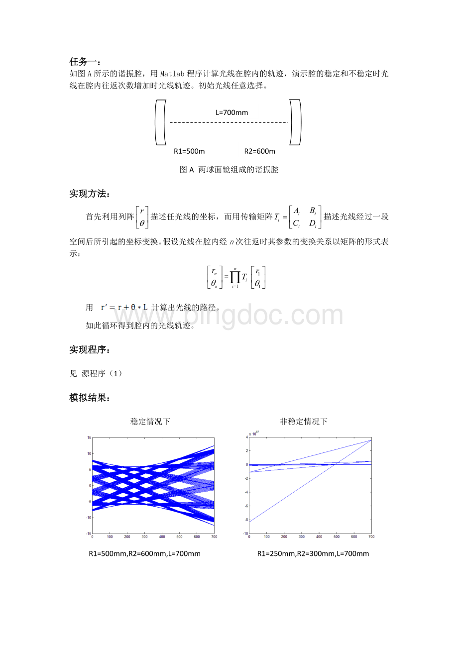 电子科大激光原理课程设计谐振腔光束仿真.doc_第2页