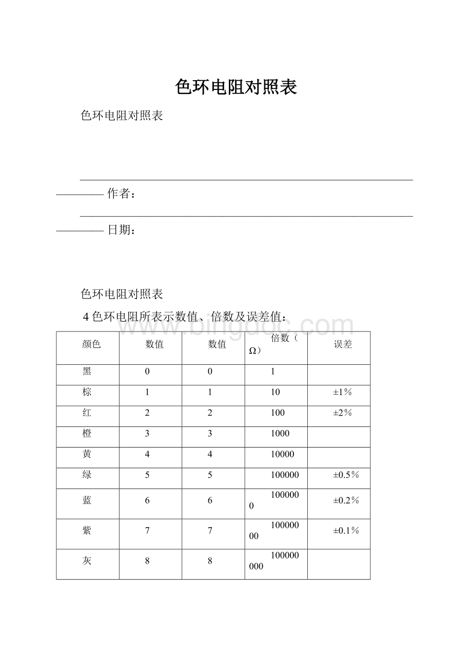 色环电阻对照表.docx_第1页