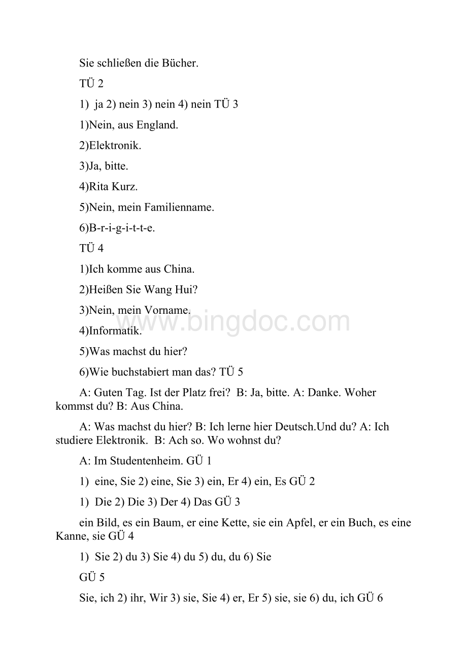 完整版新编大学德语第二版第一册练习答案最新整理Word文件下载.docx_第2页