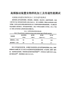 高频振动装置实物样机加工及传递性能测试.docx