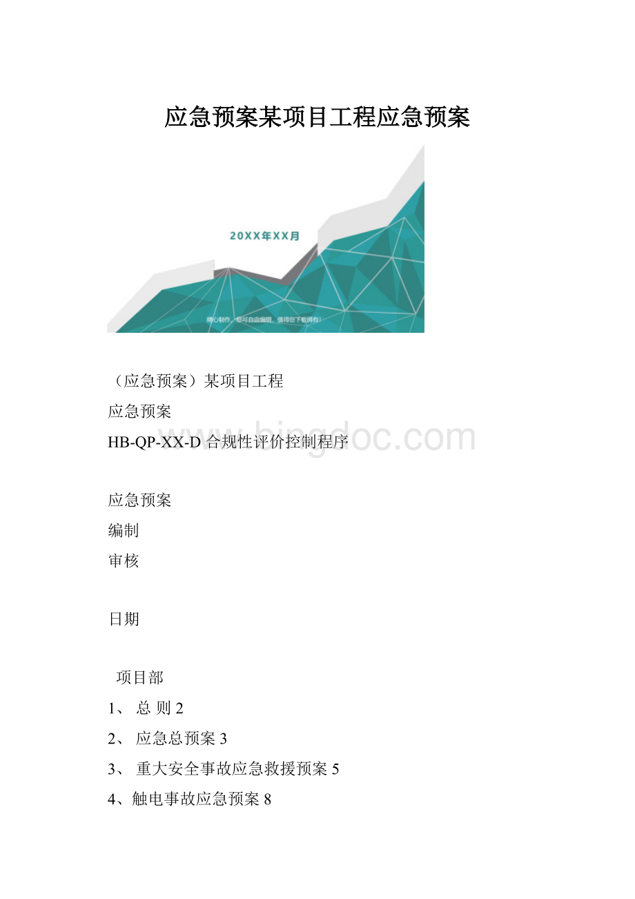 应急预案某项目工程应急预案.docx_第1页