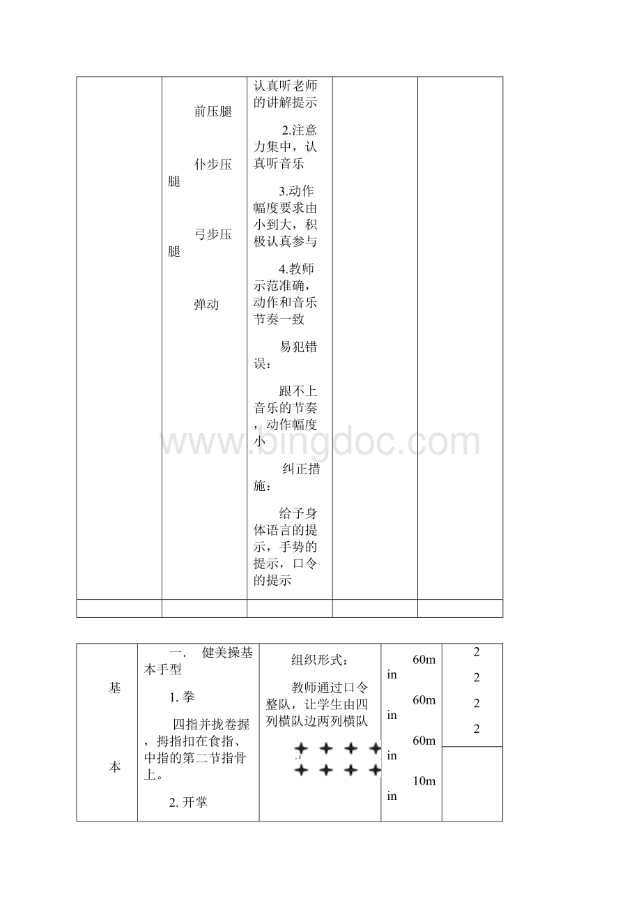 大众一级健美操教案设计全套Word文档格式.docx_第3页