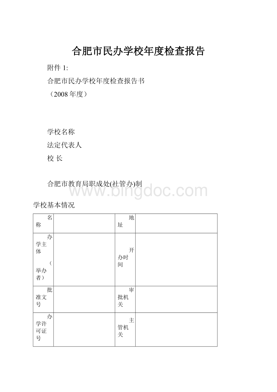 合肥市民办学校年度检查报告.docx_第1页