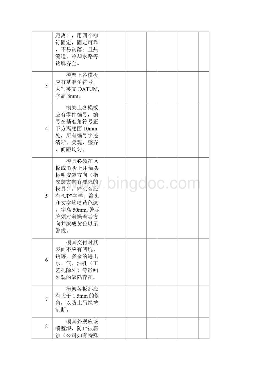 注塑模具设计制作规范与验收标准表Word格式文档下载.docx_第2页