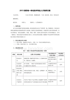 机电一体化人才培养方案.doc