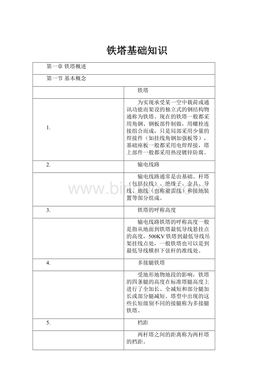 铁塔基础知识Word文件下载.docx_第1页