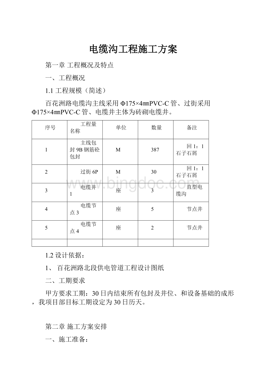 电缆沟工程施工方案.docx