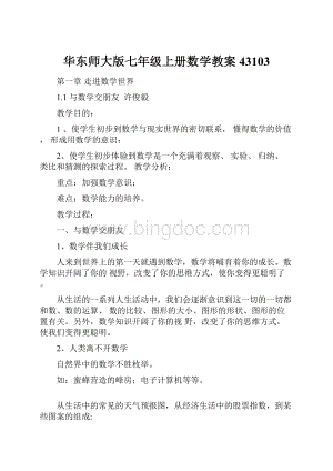 华东师大版七年级上册数学教案43103.docx