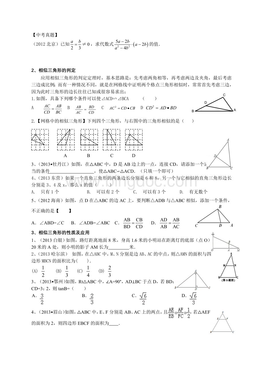 初三数学专题复习(相似三角形).doc_第2页