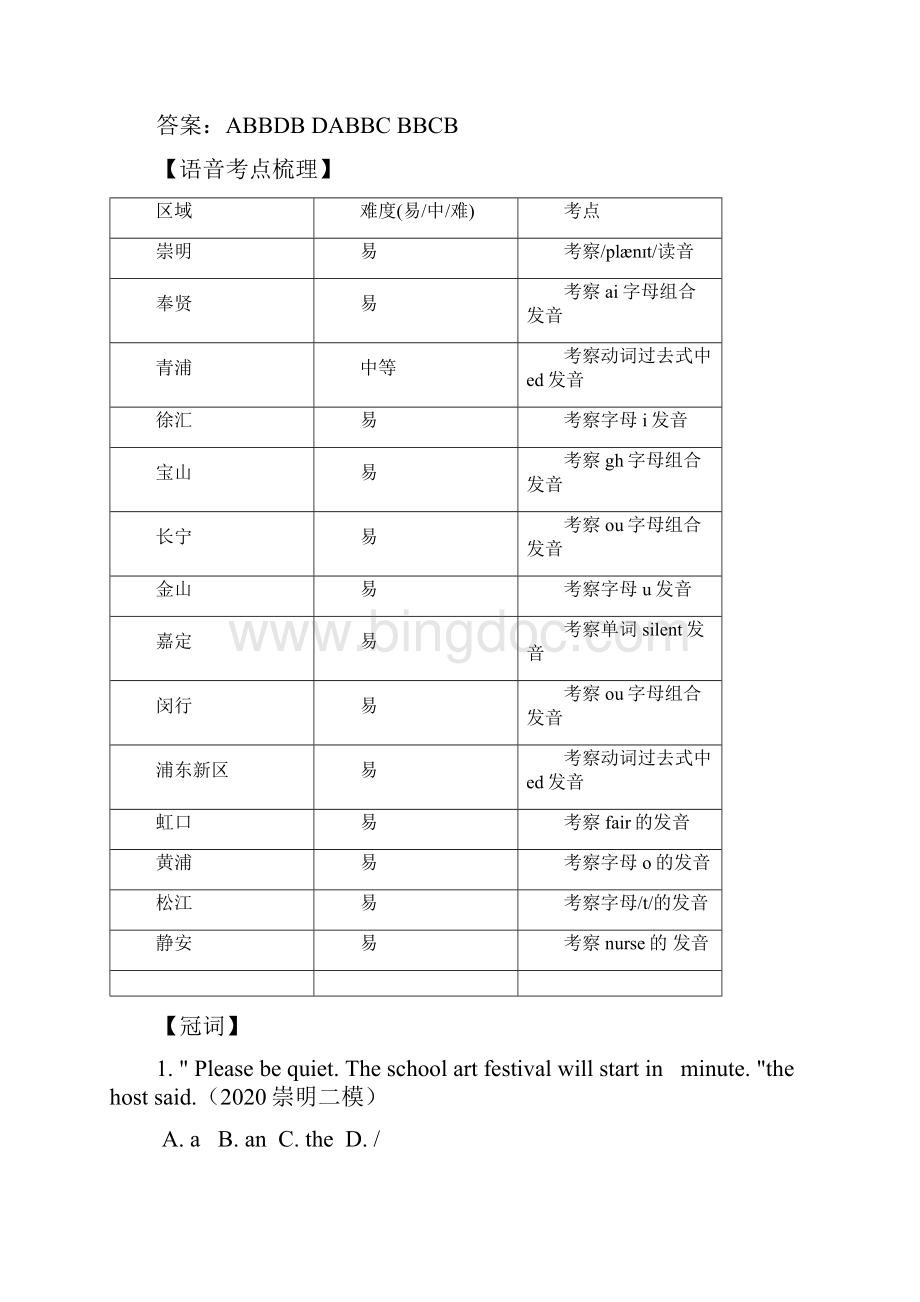 学年初三英语一模题型汇编语法选择按考点汇编教师版.docx_第3页