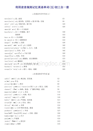 利用读音规则记忆英语单词初三全册.doc