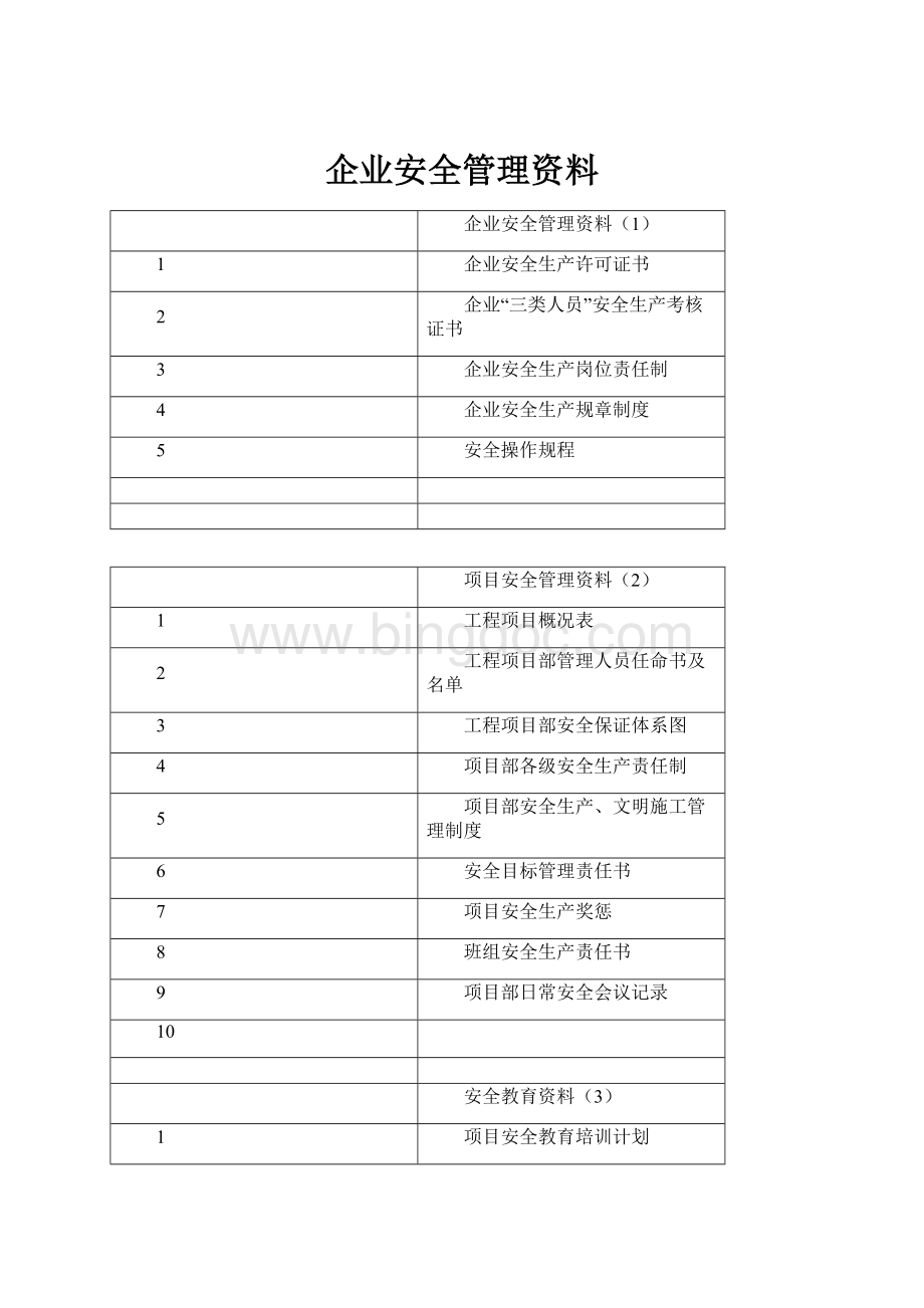 企业安全管理资料文档格式.docx