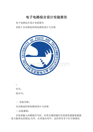 电子电路综合设计实验报告Word文档格式.docx