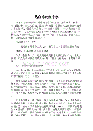 热血铸就红十字Word文档下载推荐.docx