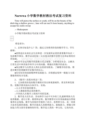 Norwwa小学数学教材教法考试复习资料.docx