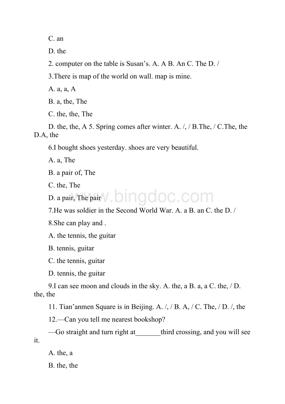 小学语法总复习练习题Word文档下载推荐.docx_第3页