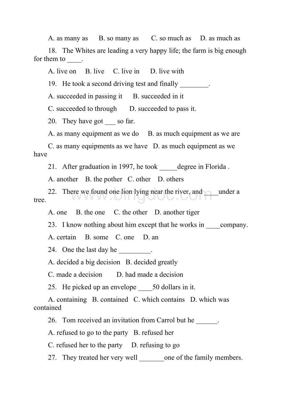 高中英语单项选择复习精选1000题及答案Word格式.docx_第3页