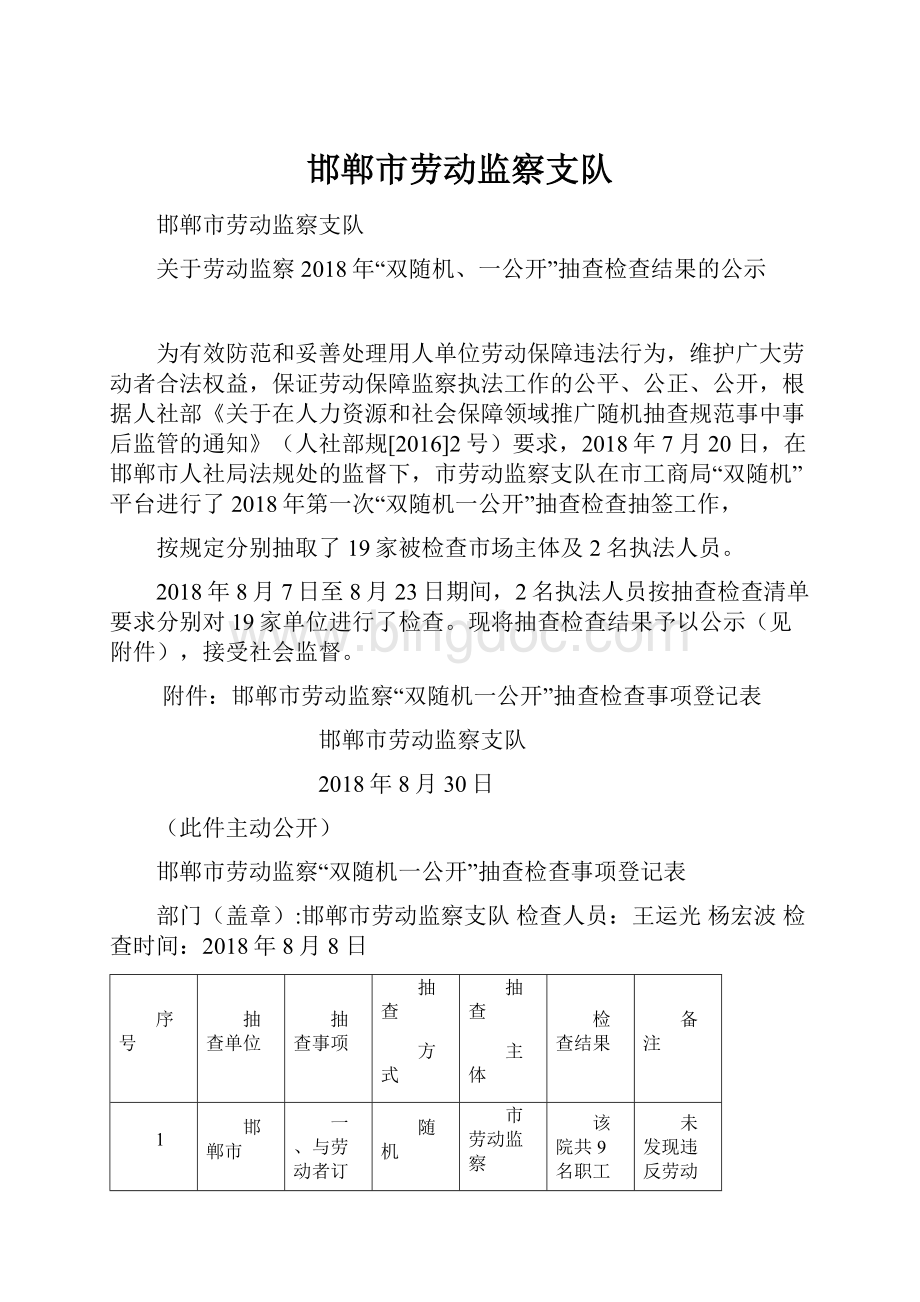 邯郸市劳动监察支队文档格式.docx_第1页