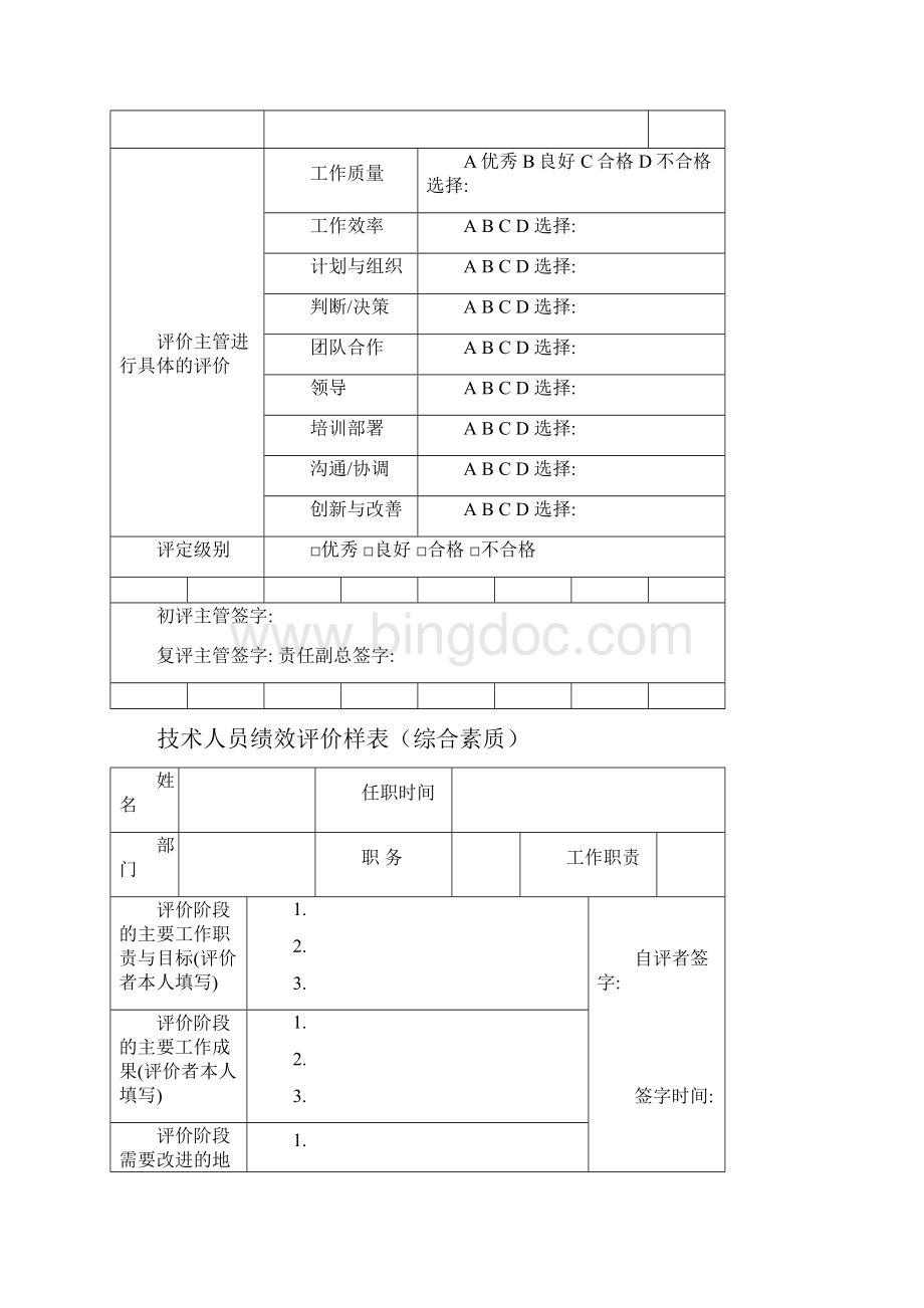 普通员工绩效考核表Word文档下载推荐.docx_第3页