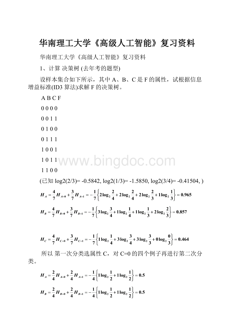 华南理工大学《高级人工智能》复习资料.docx_第1页