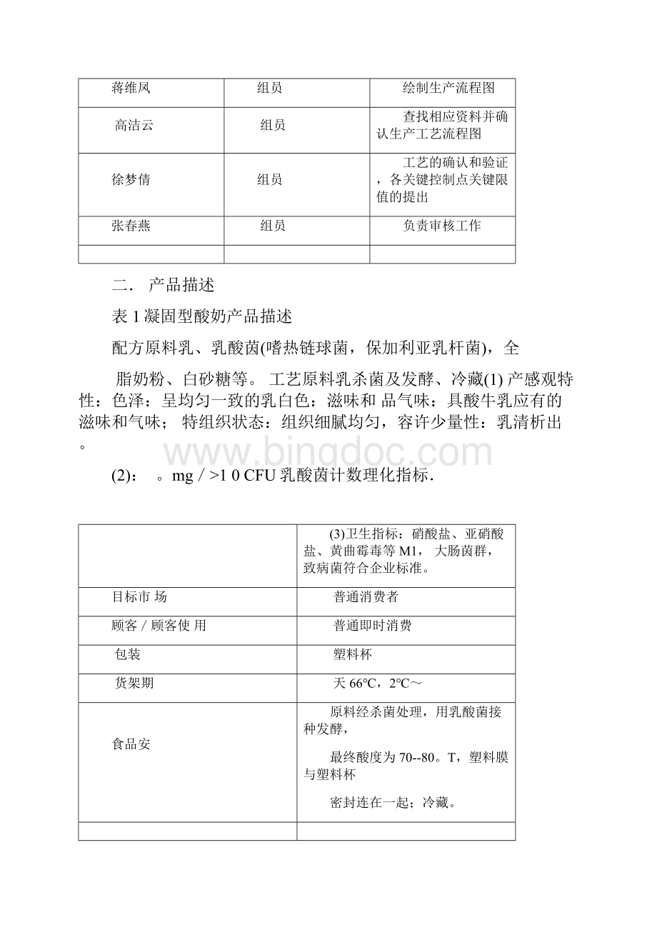 凝固型酸奶HACCP计划案例剖析Word格式文档下载.docx_第2页