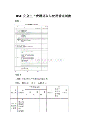 HSE安全生产费用提取与使用管理制度.docx