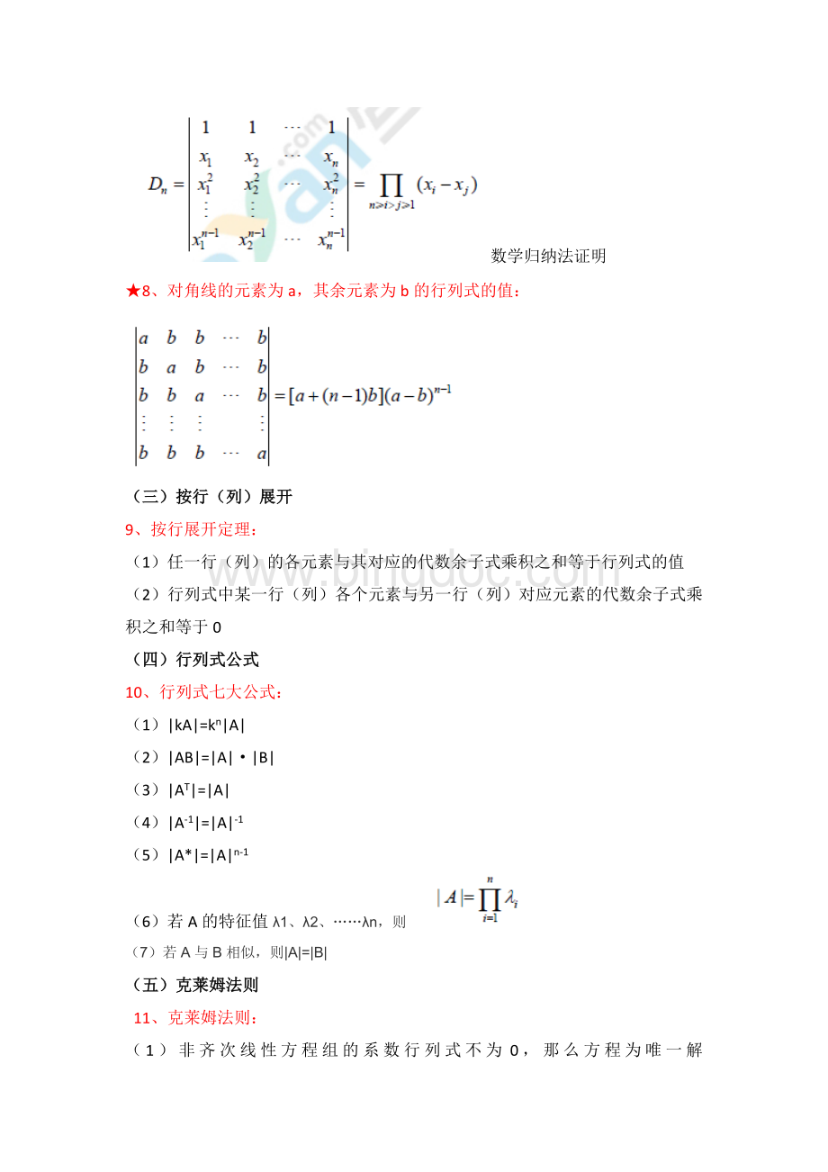 线性代数知识点总结汇总Word格式.docx_第2页