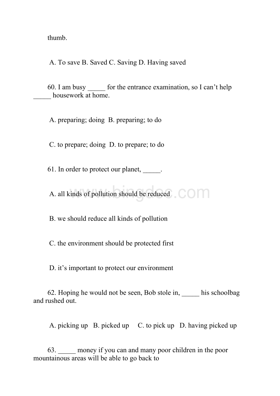 高三英语非谓语动词专练100题二Word文档格式.docx_第3页