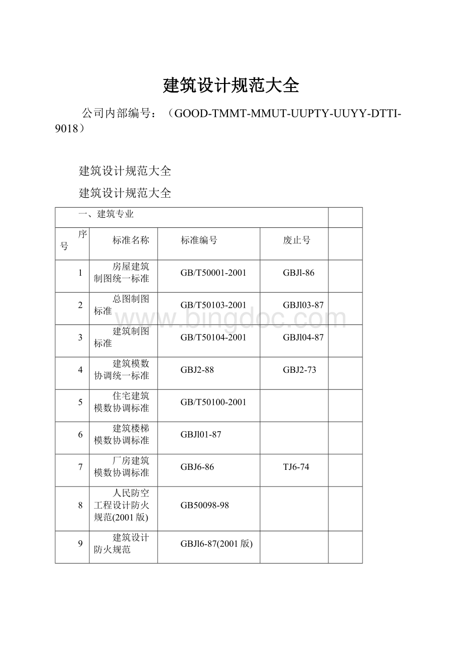 建筑设计规范大全Word文档格式.docx