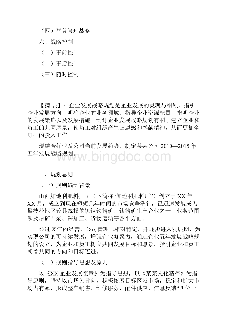 加地利肥料厂五年发展战略规划书Word文档下载推荐.docx_第2页