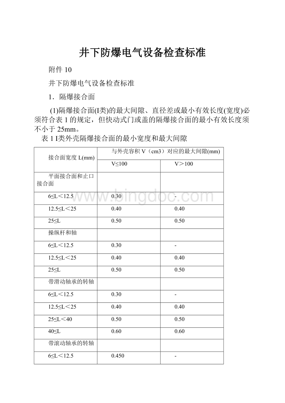 井下防爆电气设备检查标准.docx_第1页