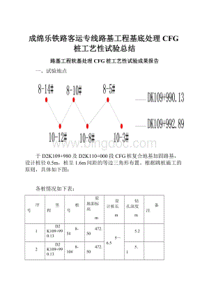 成绵乐铁路客运专线路基工程基底处理CFG桩工艺性试验总结.docx