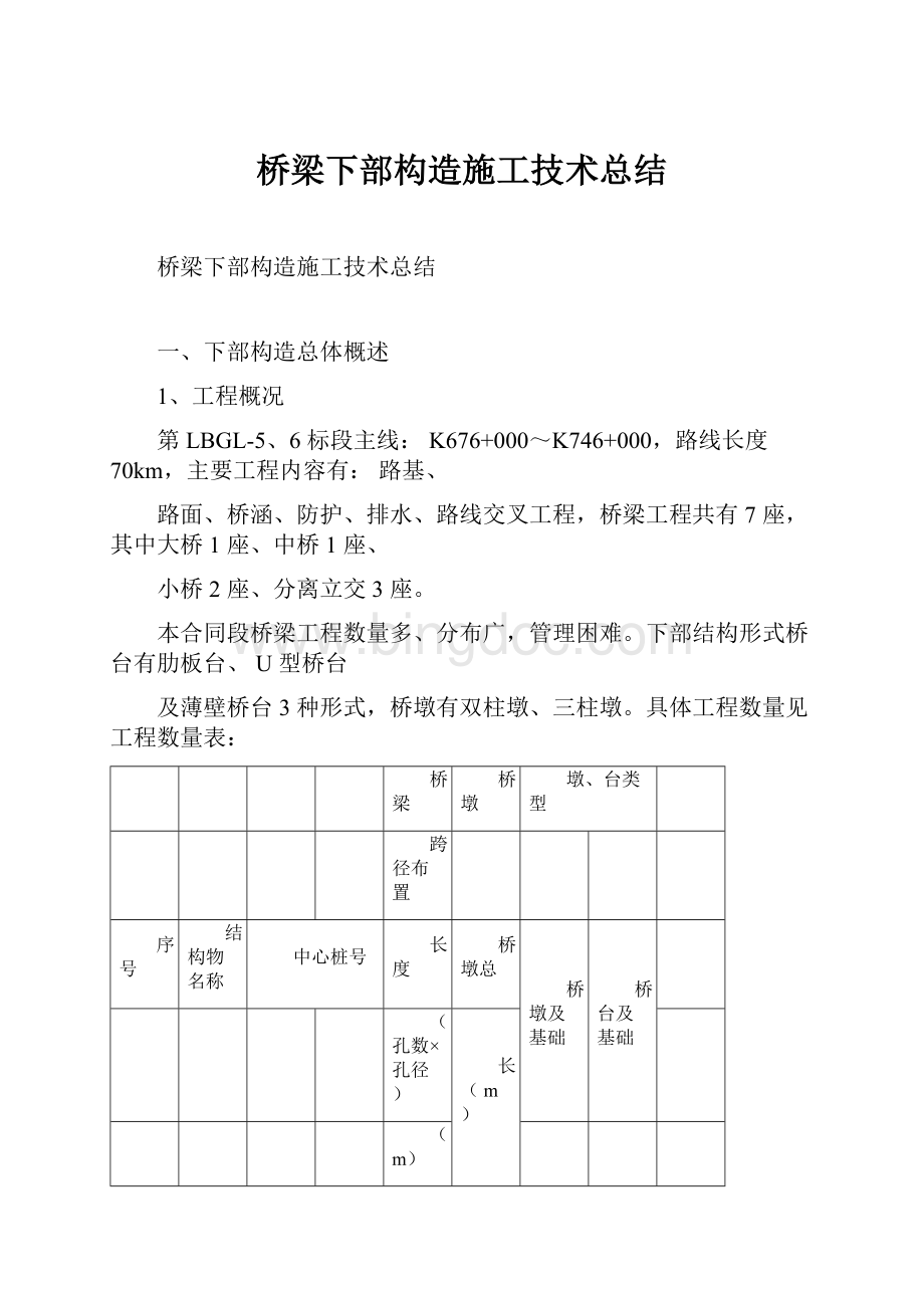 桥梁下部构造施工技术总结.docx_第1页