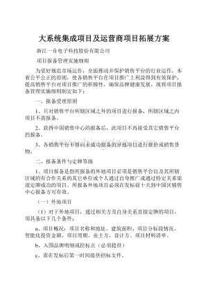 大系统集成项目及运营商项目拓展方案.docx