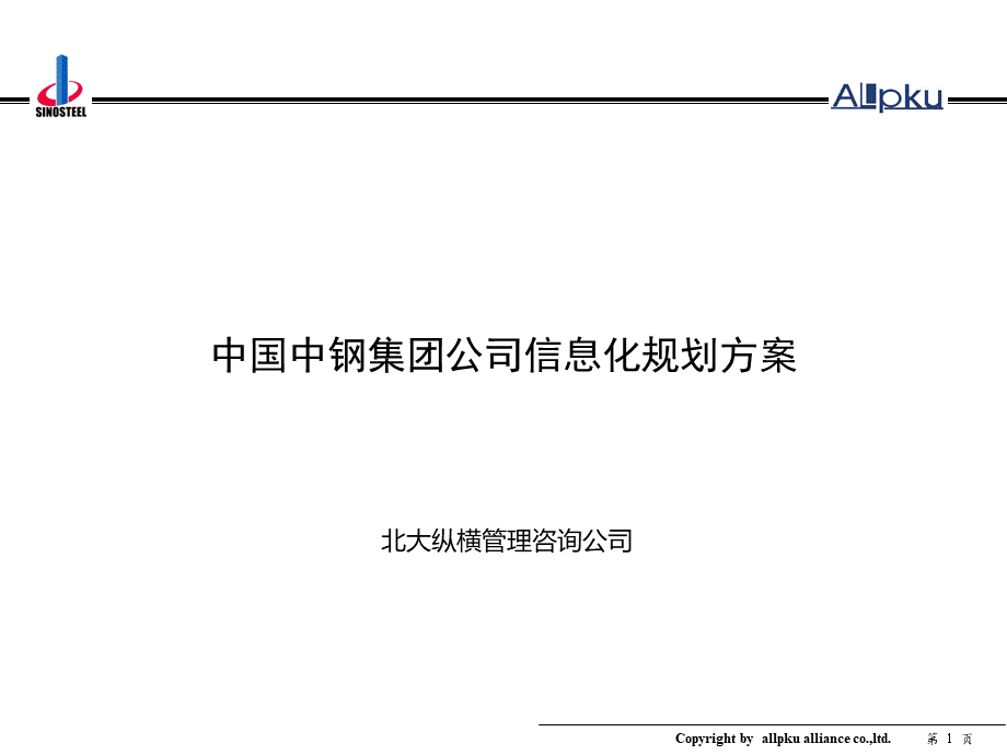 企业信息化规划案例分析：中钢集团信息化规划方案(new).ppt