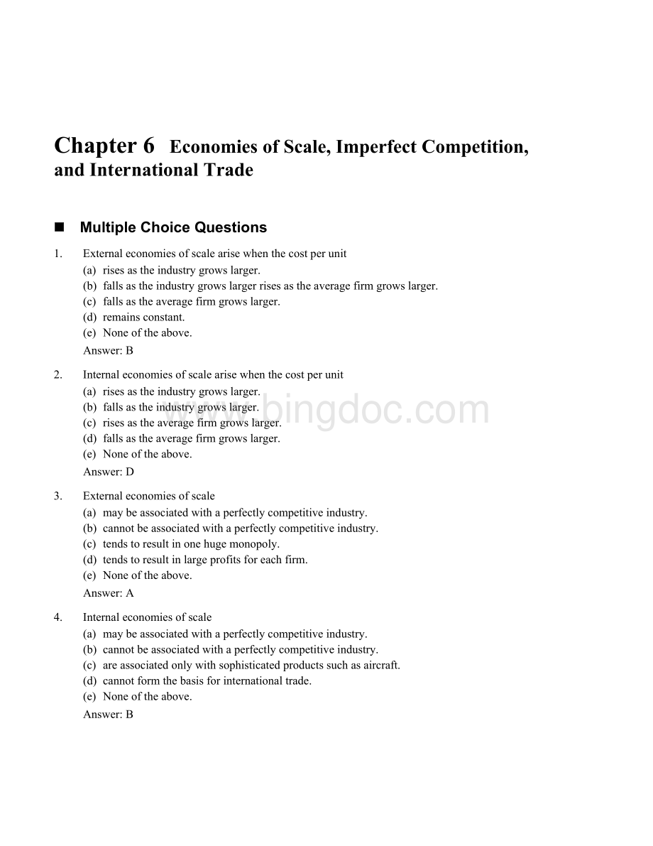 国际经济学作业答案-第六章Word格式.doc_第1页
