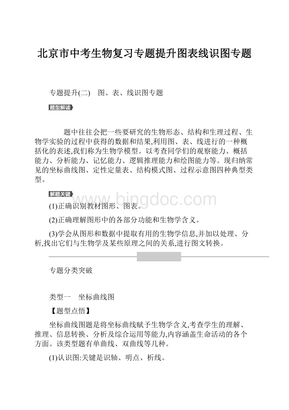 北京市中考生物复习专题提升图表线识图专题.docx_第1页