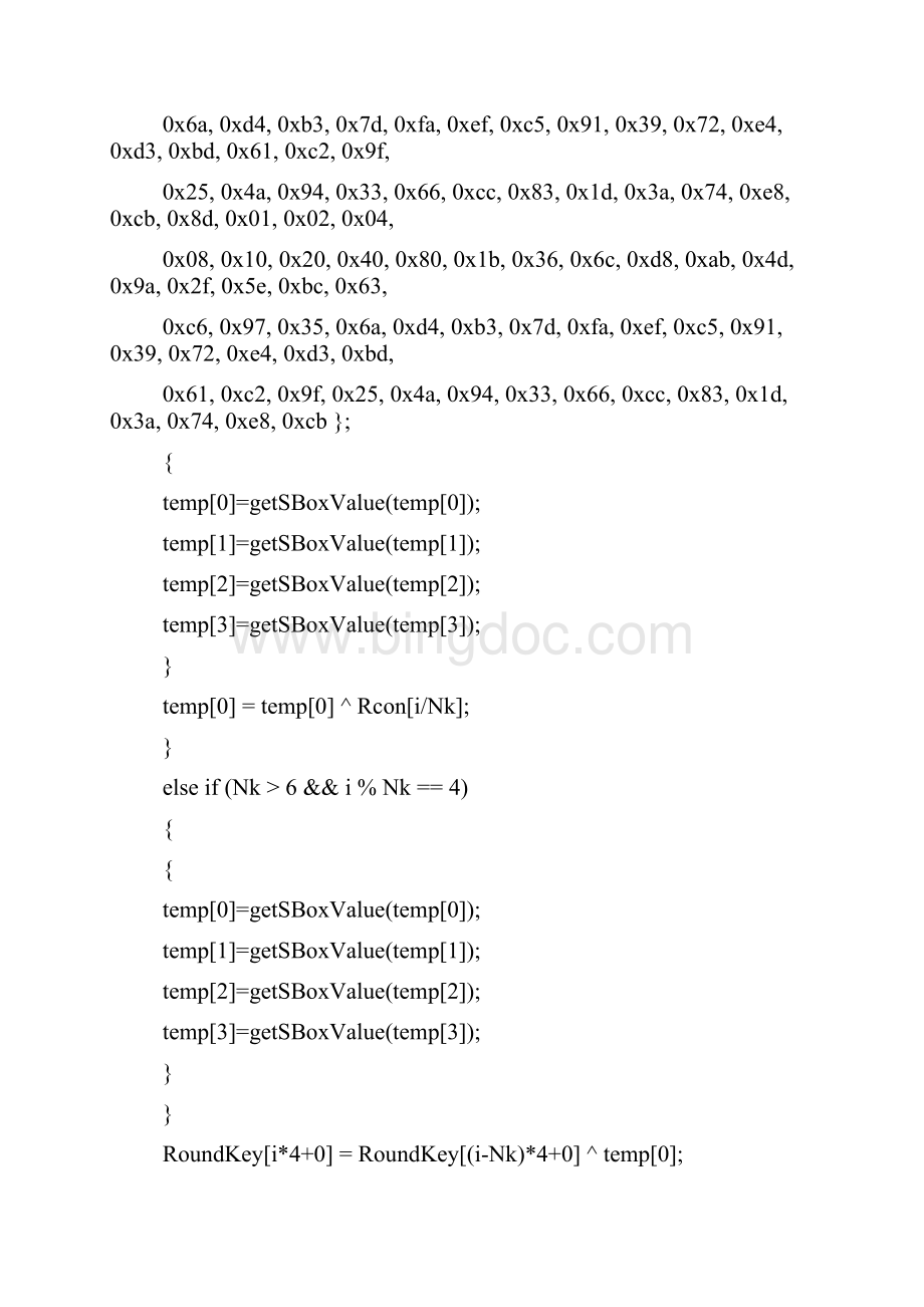 AES算法C源代码Word格式.docx_第2页
