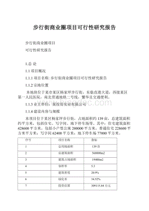 步行街商业圈项目可行性研究报告.docx